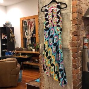 Anthropologie Geometric Print Asymmetrical Dress